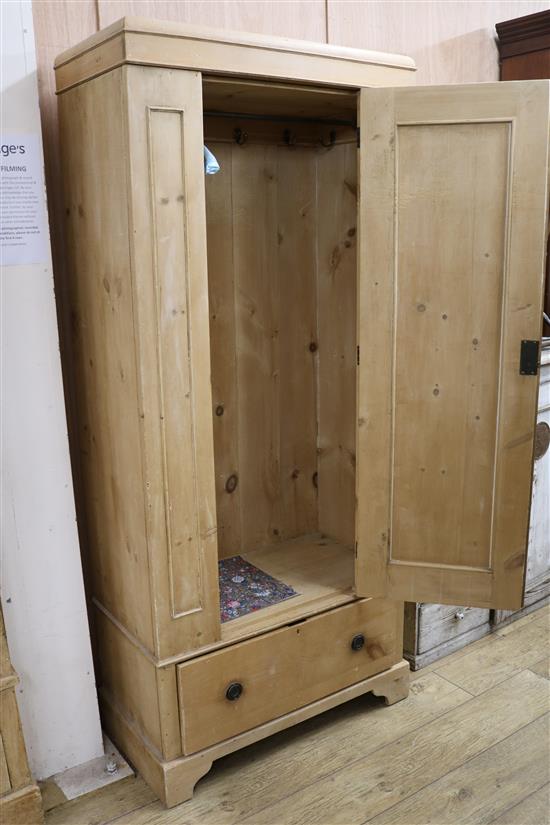 Two pine wardrobes W.78cm and 84cm